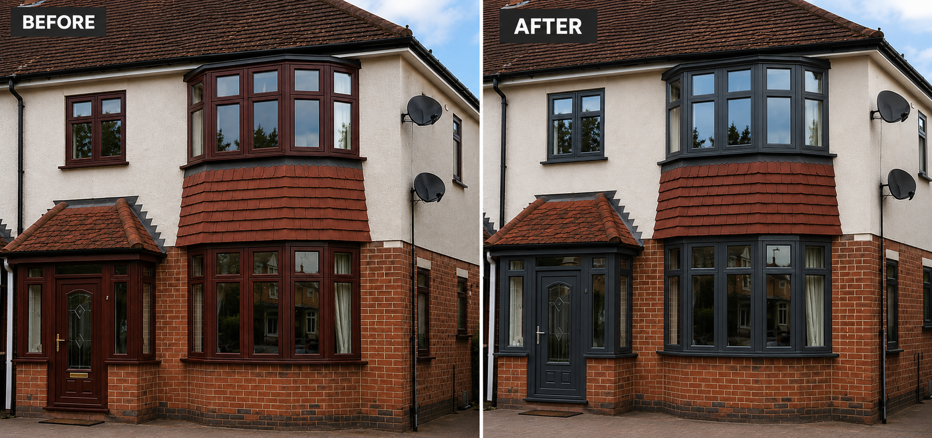 Full house uPVC spraying transformation in London and Surrey